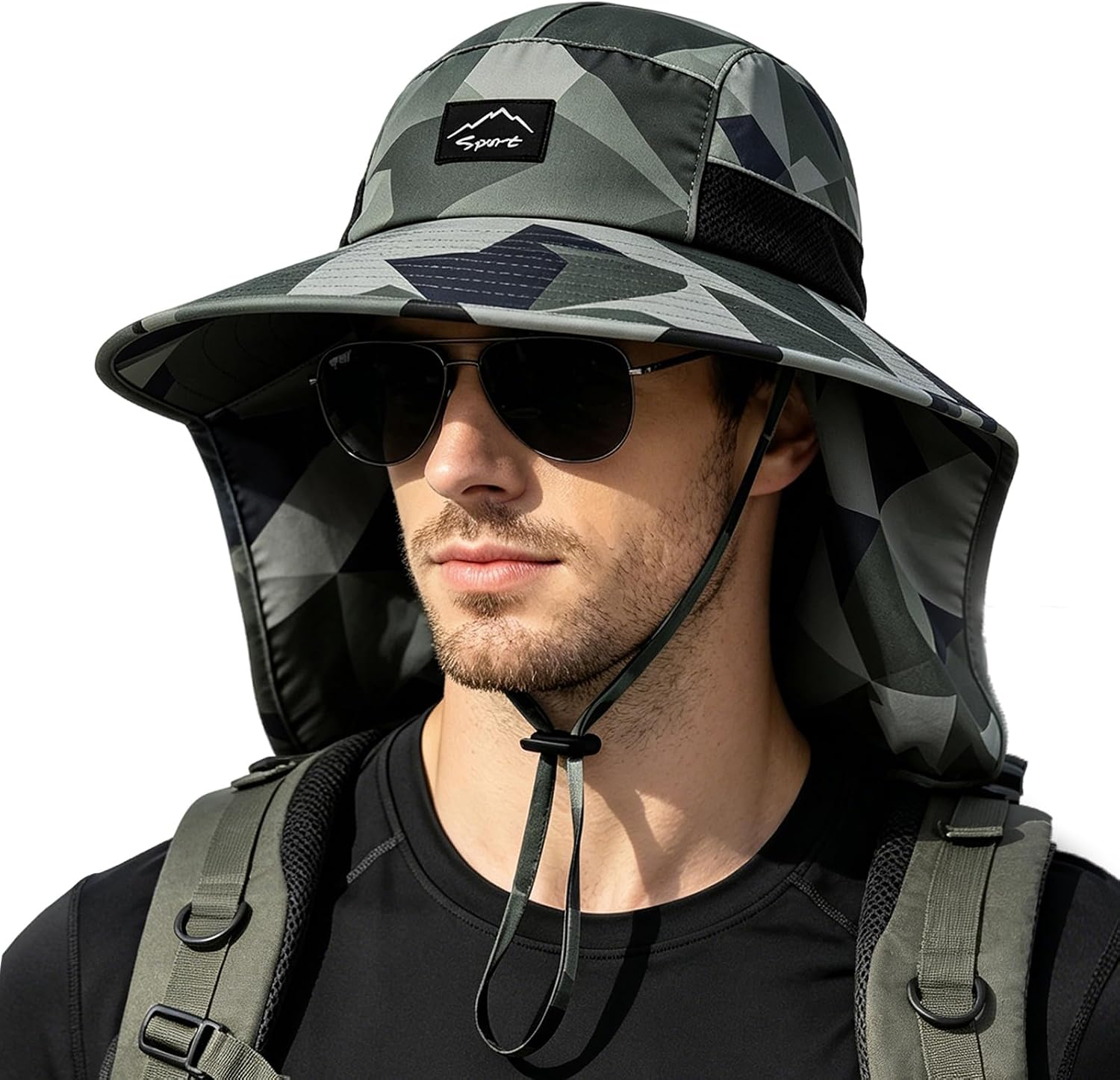 Rosoz Outdoor Sun Hat for Men Women, UPF 50+Fishing Hat with Neck Flap