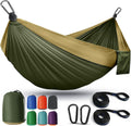 Camping Hammock Lightweight, Portable Hammocks Parachute Hammock with Two Tree Straps, Single or Double Travel Swing Nylon Camp Hammocks, Outdoor Essentials for Beach Backpacking Hiking, Orange