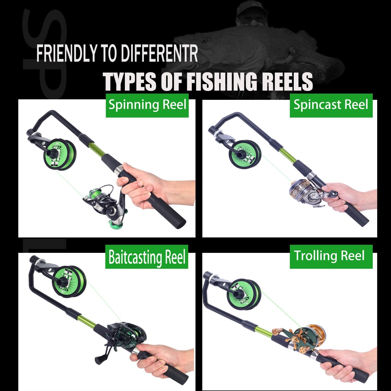Fishing Line Spooler, Adjustable line Winder,No Line Twist, Portable for Casting & Spinning and Trolling Reel