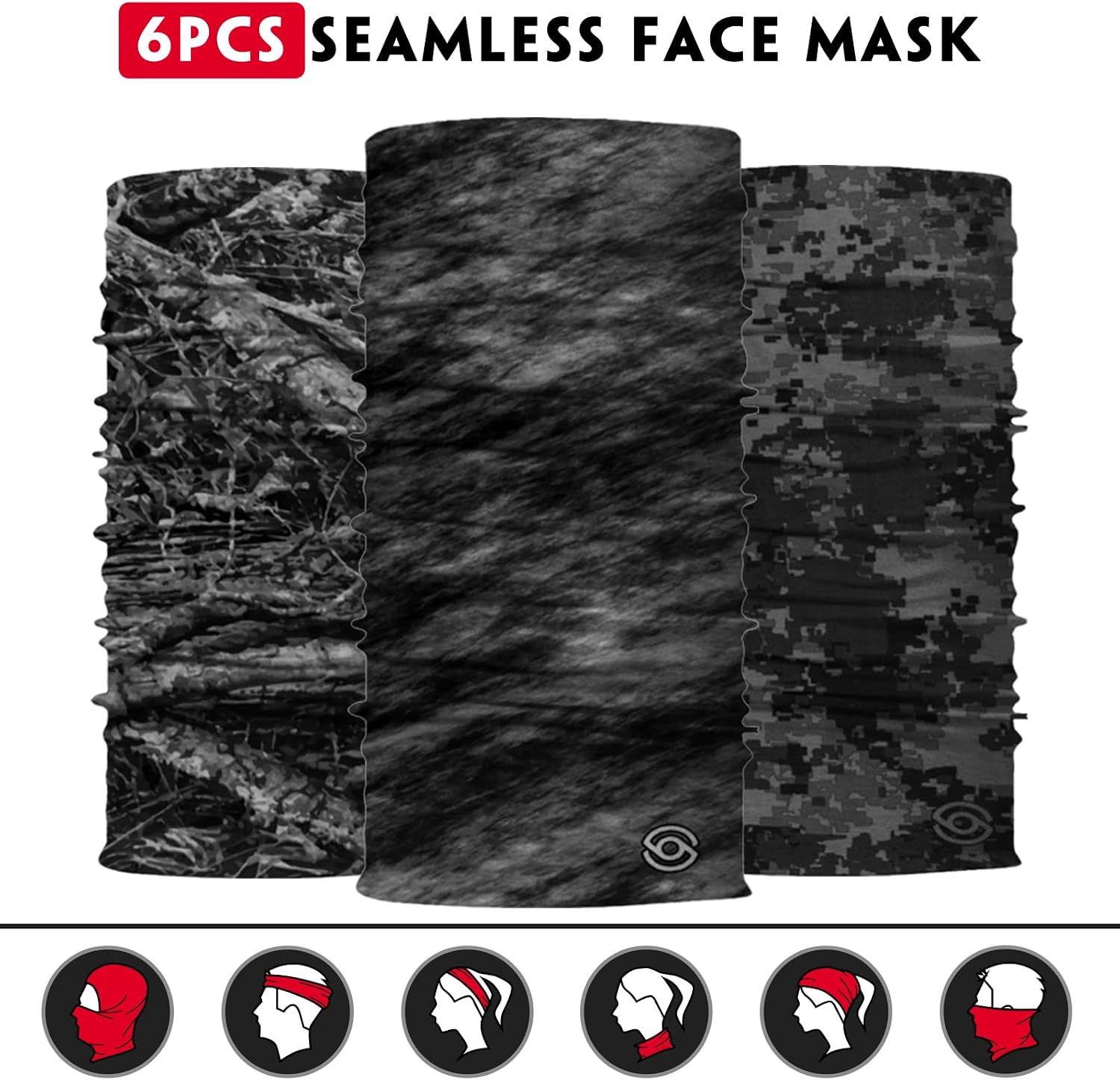 Neck Gaiter for Men Women Headwear Bandana Head Wrap Face Scarf Mask Cover Warmer Balaclava-Seamless & Versatile