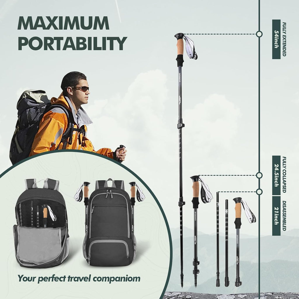 KINGGEAR Trekking Poles 7075 Aluminum Lightweight Hiking Sticks