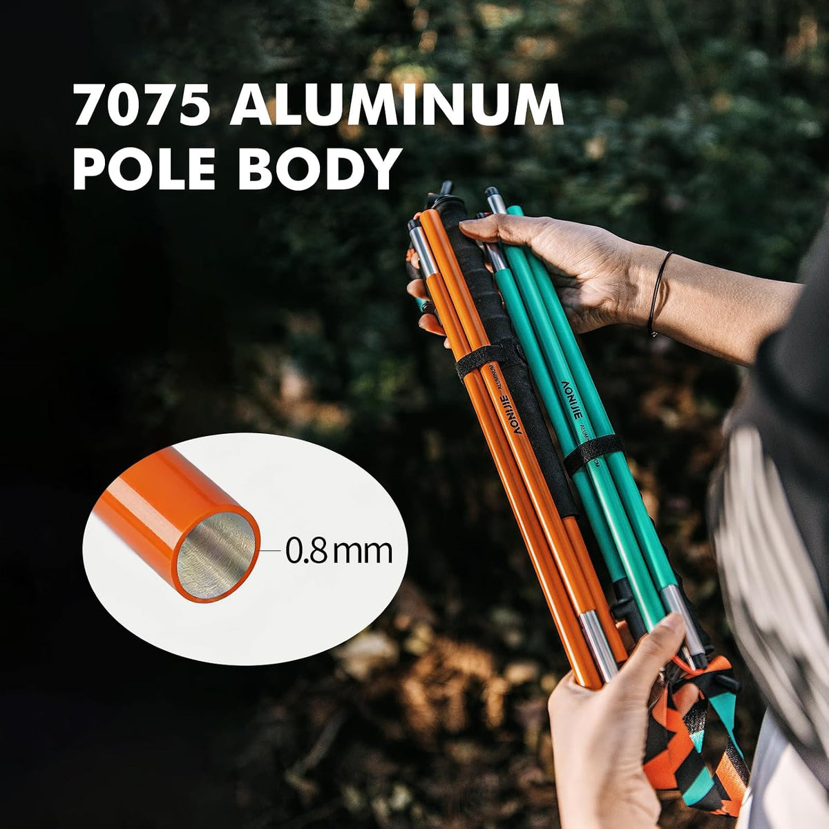 AONIJIE Collapsible Trekking Poles Lightweight Aluminum Hiking Poles, Folding Walking Sticks