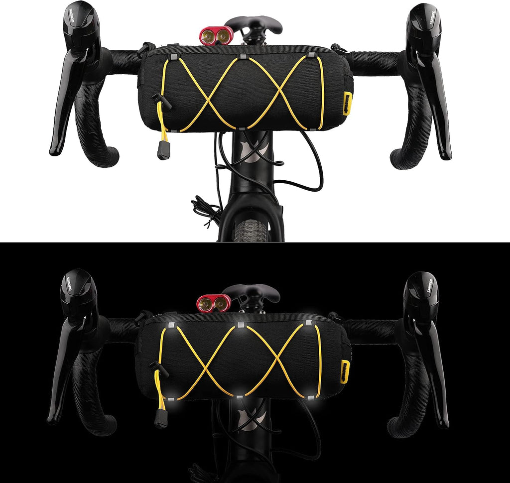 Rhinowalk Bike Handlebar Bag, Bicycle Front Bag Shoulder Bag Storage Bag with Shoulder Strap for Road Mountain Bike Cycling Travel