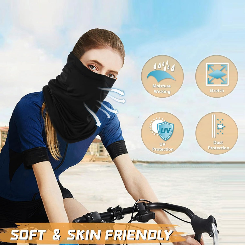 Neck Gaiter Face Mask: 6 Pack Cooling UV Sun Protection Bandana