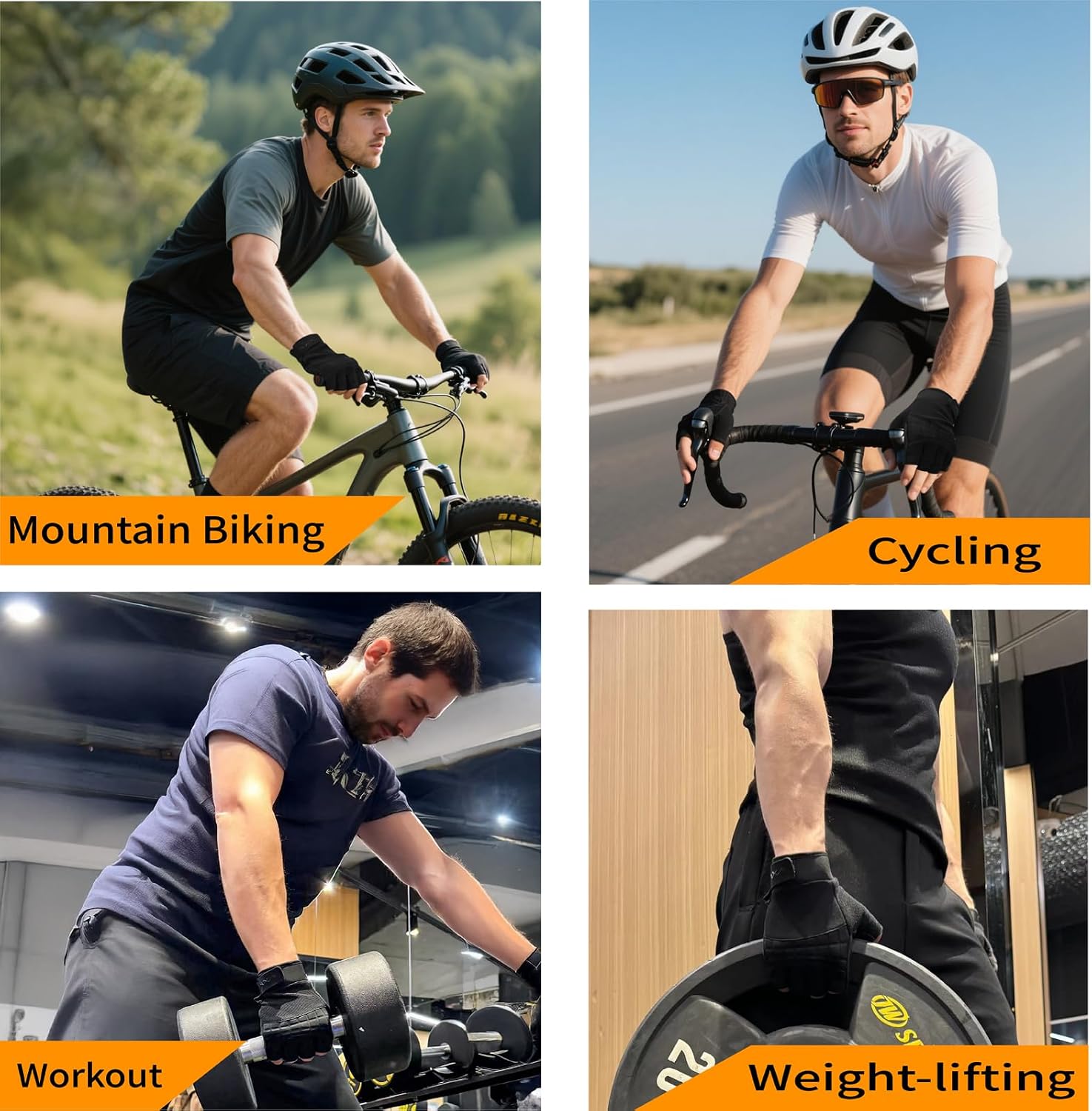 VWX Anti-Slip Gel Palm Workout Gloves for Men and Women - with Sweat-Wicking Fabric for Gym,Weight Lifting, Cycling, Weightlifting, Exercise, Climbing