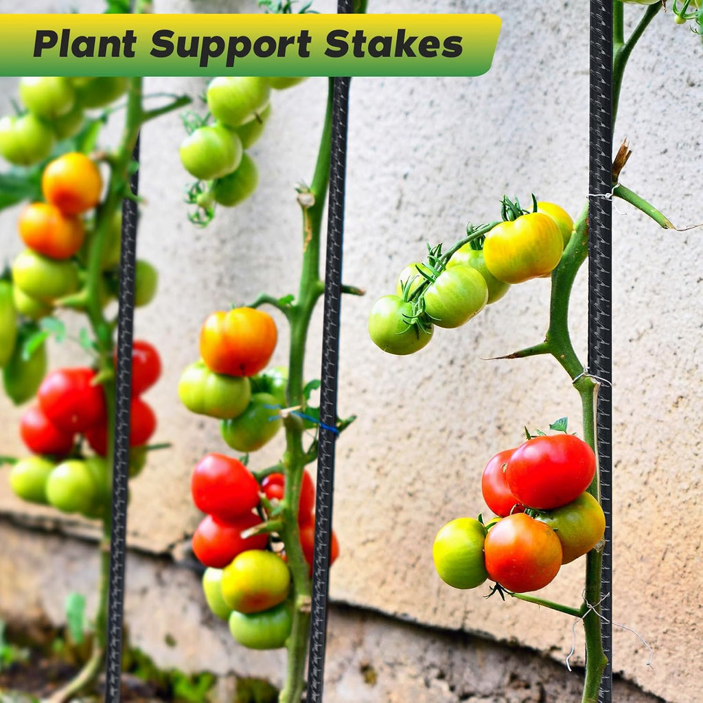 Homwin 24 inches Straight Rebar Stakes 18-Pack Ground Stake Heavy Duty Metal Steel Spikes for Gardening, Concrete Forming and Camping Tent
