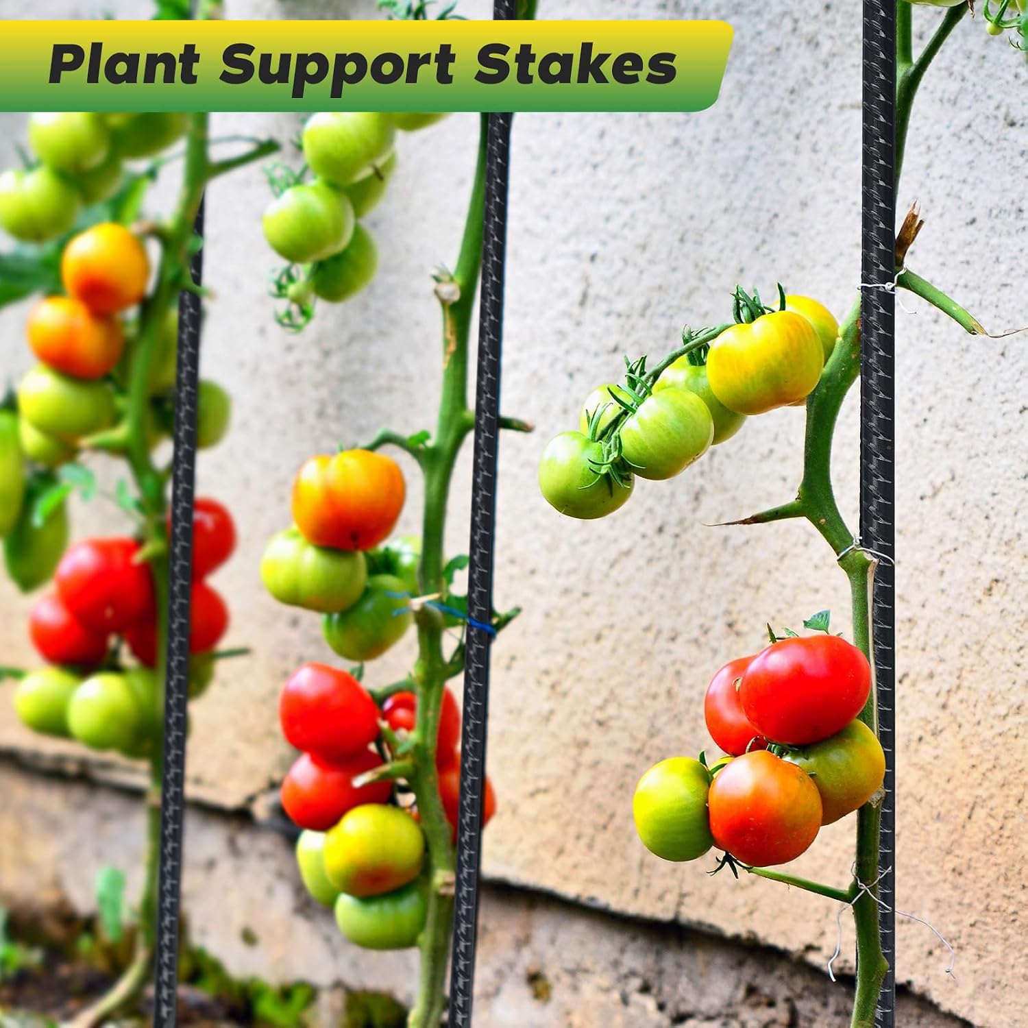 Homwin 24 inches Straight Rebar Stakes 18-Pack Ground Stake Heavy Duty Metal Steel Spikes for Gardening, Concrete Forming and Camping Tent