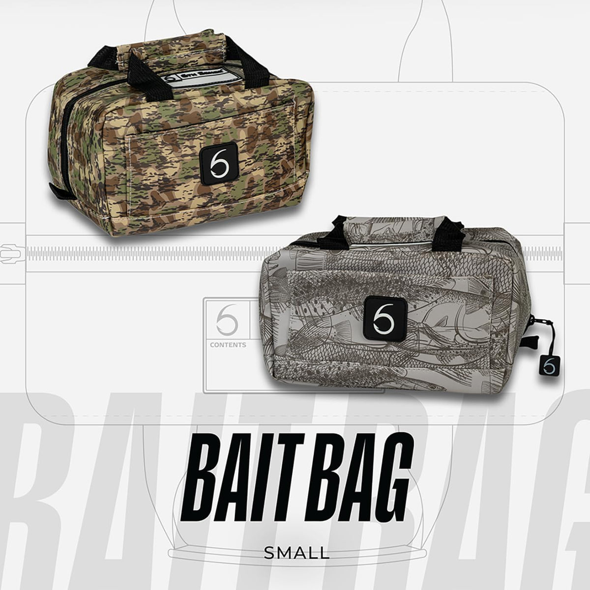 6th Sense – Bait Bag Fishing Tackle Storage Organizer, Water-Resistant Bag