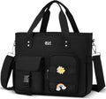 Large Insulated Lunch Bag for Women Men,Leakproof Reusable Lunch Tote with Shoulder Strap, Multi-Pocket Cooler Bag for Work, School, Picnic, Hiking, Beach, Camping, Black