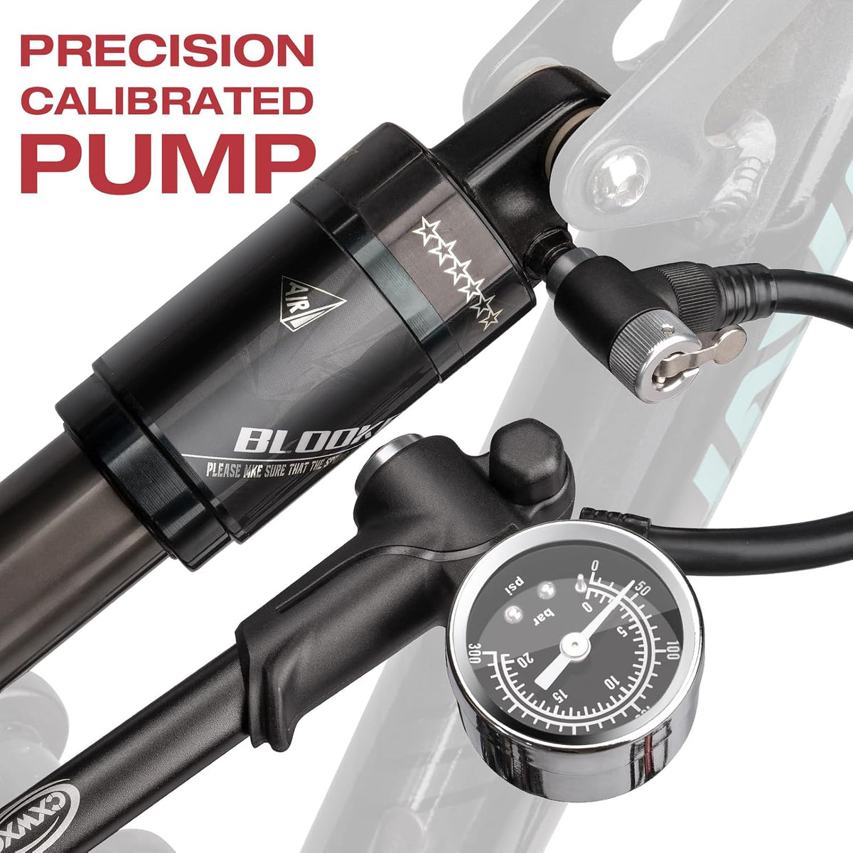 CXWXC Shock Pump for Mountain Bike- High Pressure Suspension Pump 300PSI