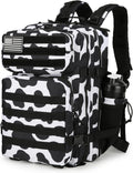Lovelinks21 25L Tactical Backpack Military Tactical Backpack for Men and Women Small Assault Pack Outdoor Travel Hiking Camping Rucksack with Molle Webbing (Cow Print)