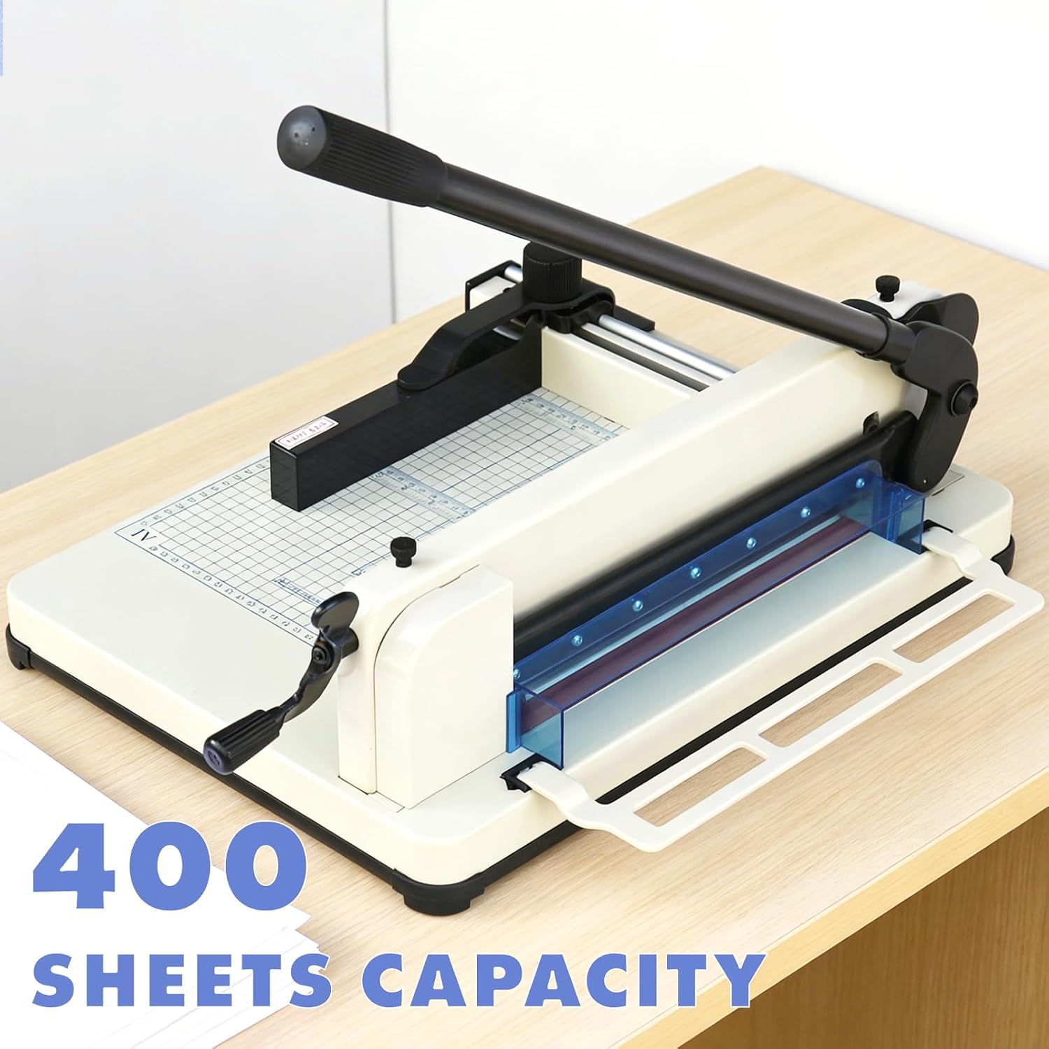 Heavy Duty Paper Cutter 17", Guillotine A3 Paper Cutter, 500 Sheets Capacity Paper Trimmer, Double Safety Protection Durable HSS Blade for Cutting Paper