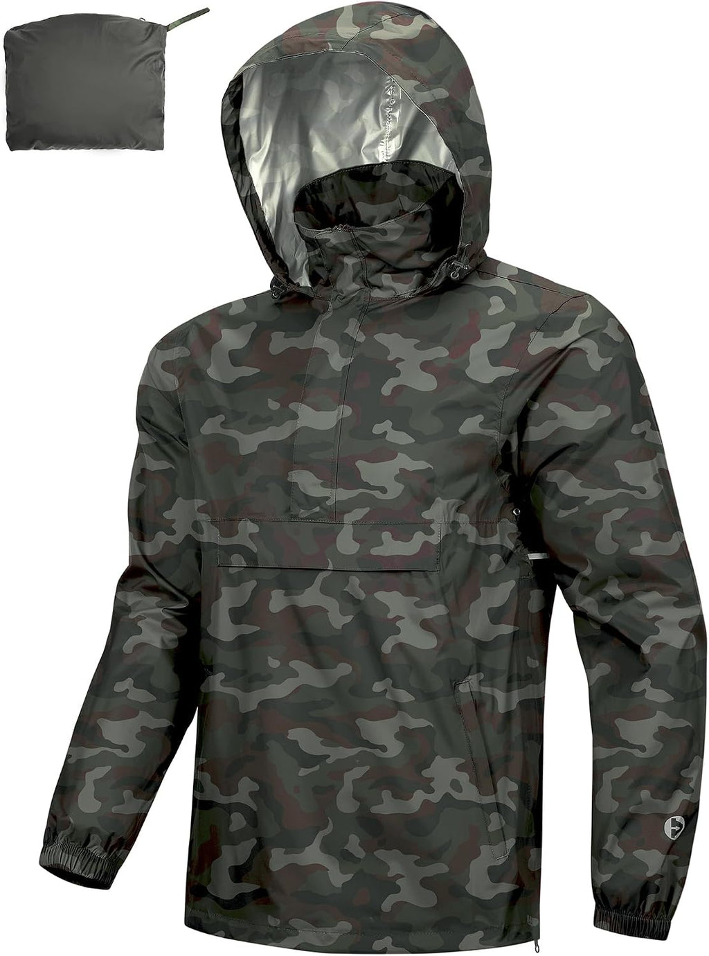 Outdoor Ventures Men's Rain Jacket Waterproof Lightweight Packable Pullover