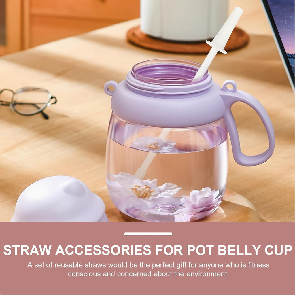 BESPORTBLE 5 Sets Reusable Sports Water Bottle Straws with Silicone Connector and PP Tube Straight Replacement for Household Bottles Portable Drink Dispenser Accessories