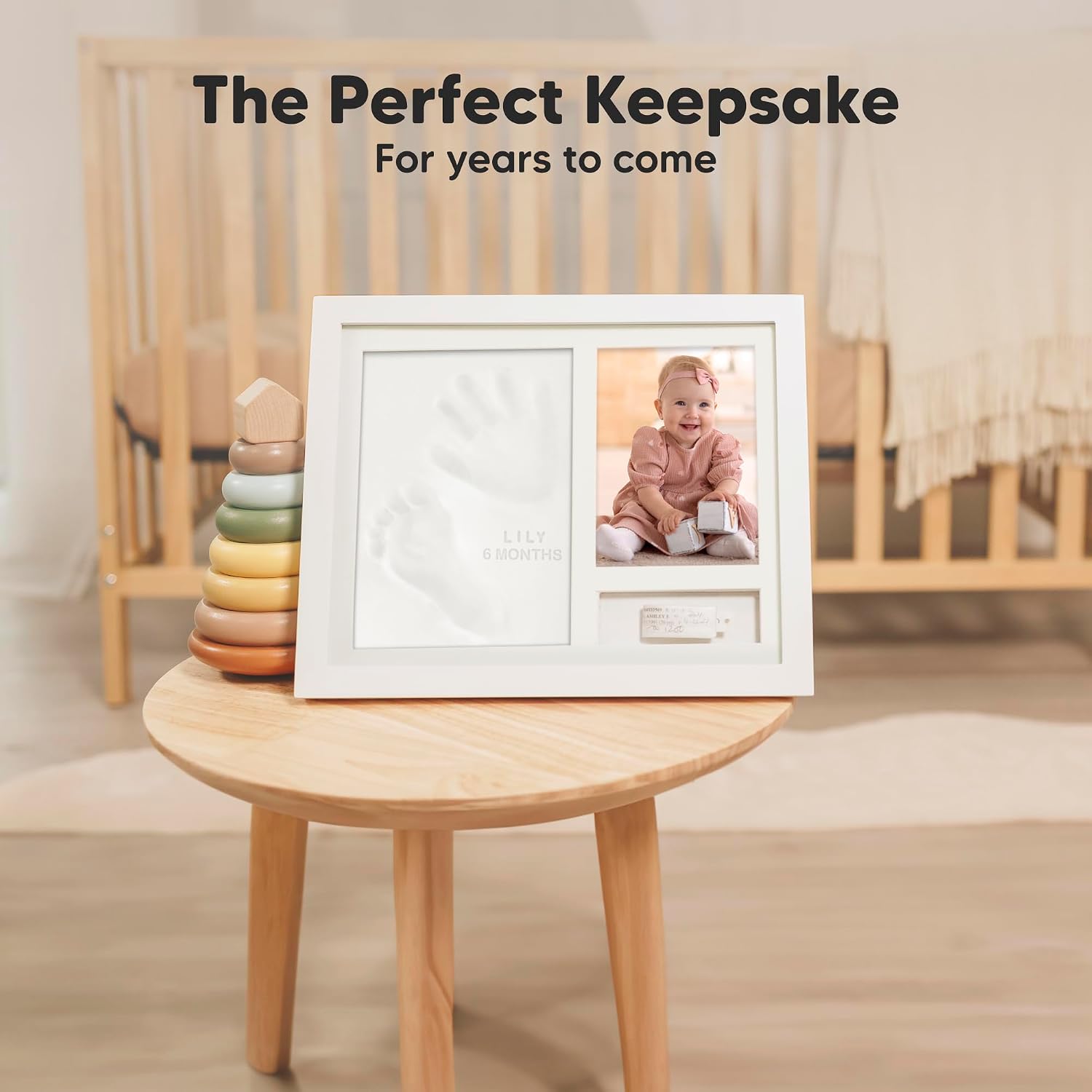 KeaBabies Baby Footprint Kit, Clay Paw Print Kit, Newborn (Alpine White)