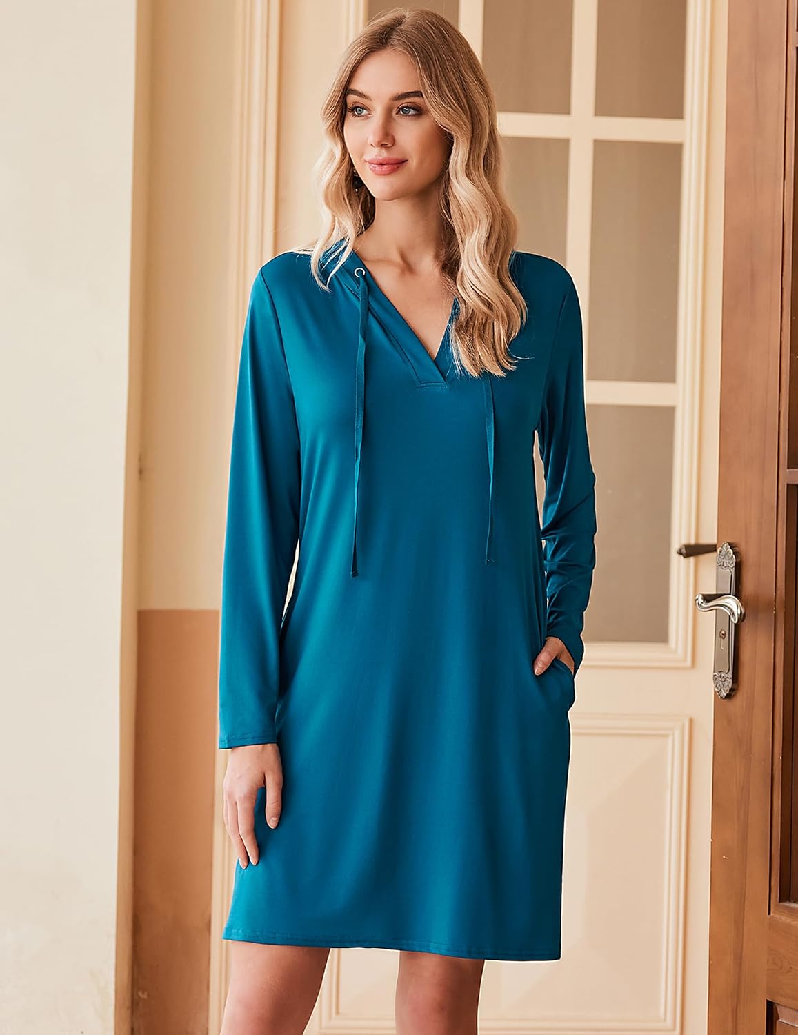 HOTOUCH Womens UPF 50+ Cover-Up Dress Beach SPF Sun Protection Long Sleeve Shirts Dress Lightweight Athletic UV Hoodie