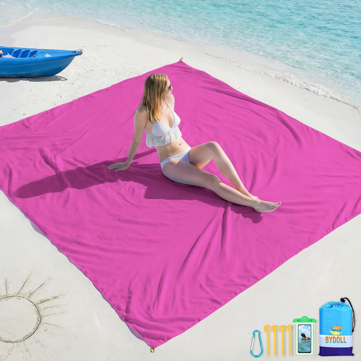Beach Blanket Waterproof Sandproof Large 78''X81''/10'X9' Beach Towel Mat
