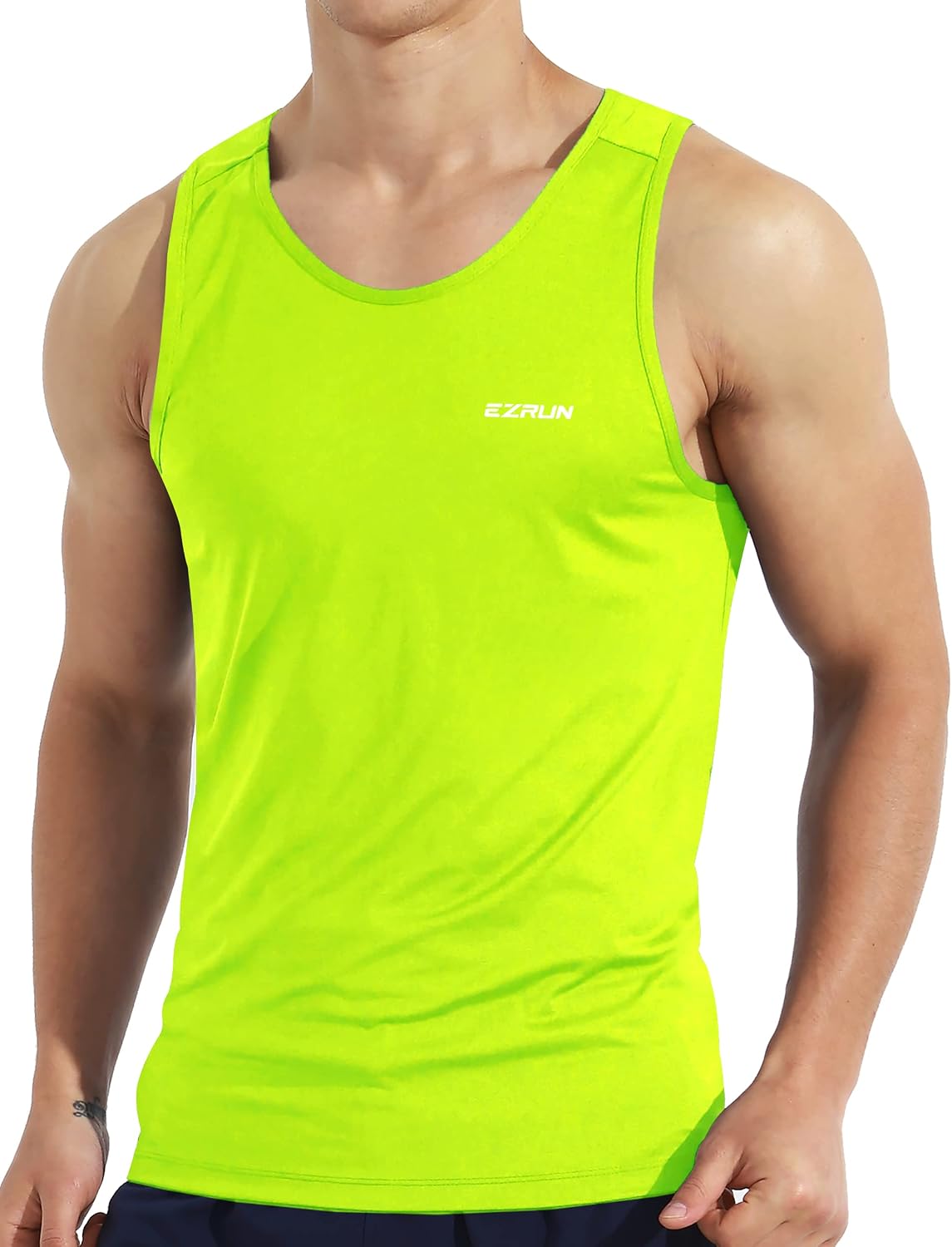 EZRUN Men's Quick Dry Tank Top UPF 50+ Workout Shirt for Gym & Running