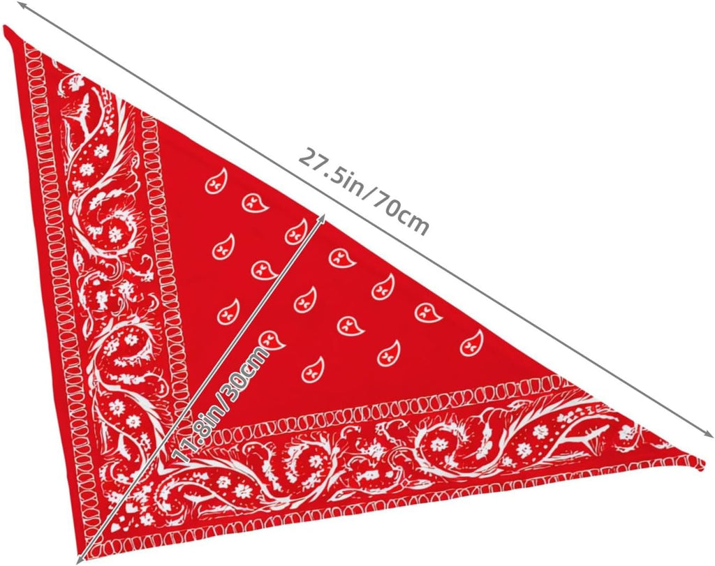 Red Paisley Dog Bandana Scarf Triangle Bibs Pet Accessories Cat Kerchief One Size