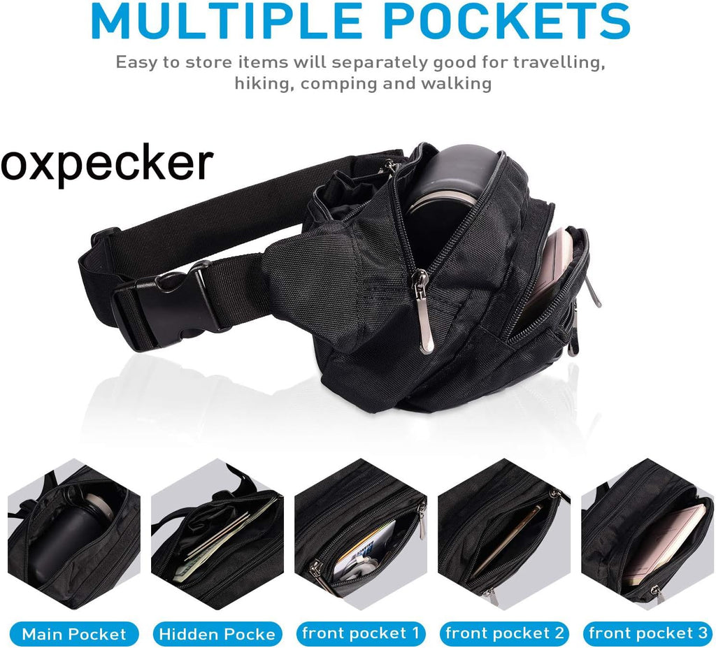 Oxpecker Waist Pack Bag, Black