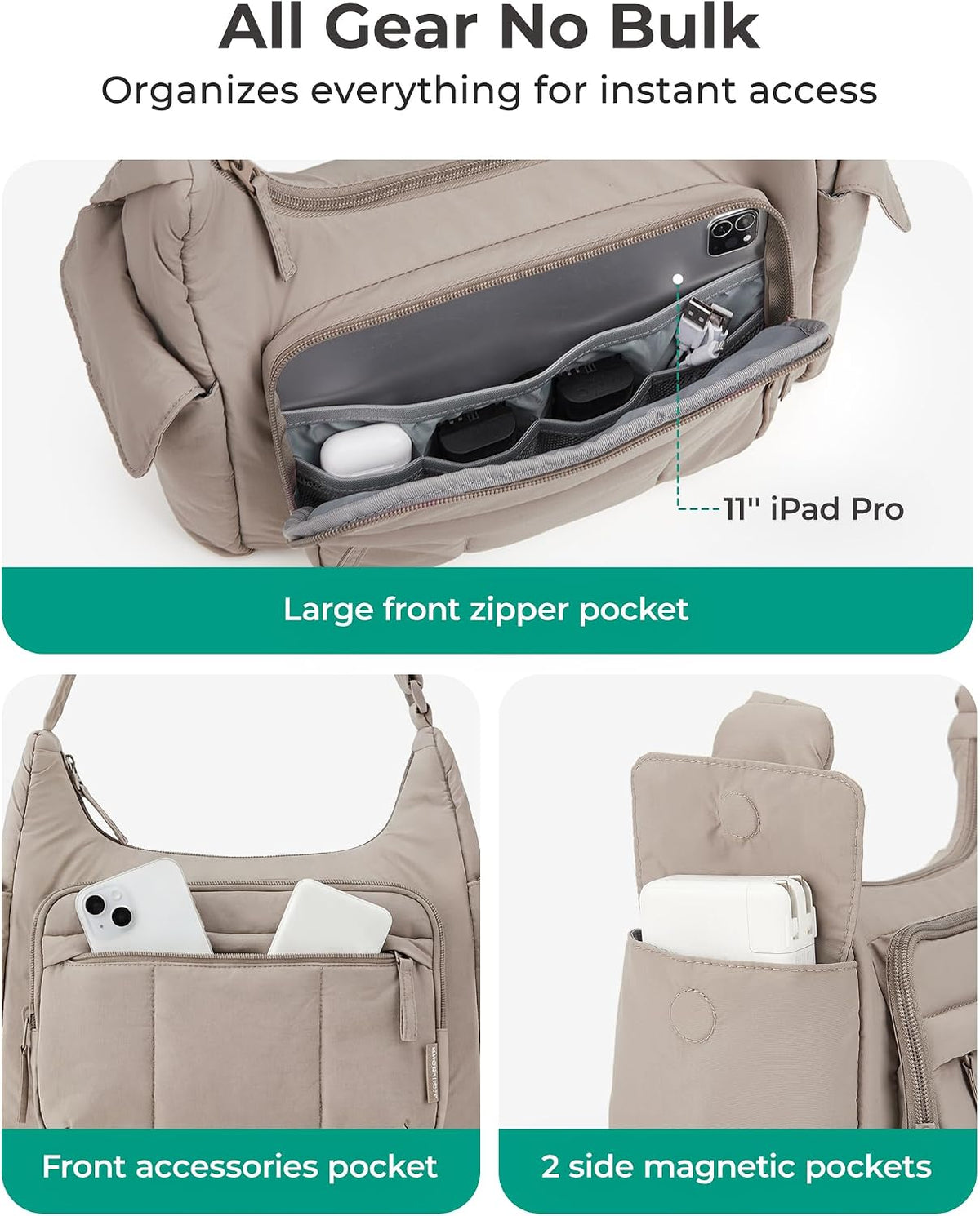 BAGSMART 2 in 1 Puffy Camera Bag for Photographer Everyday Shoulder Bag