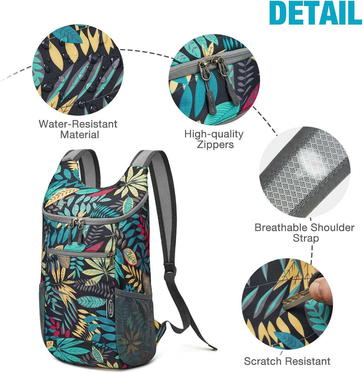 G4Free 10L Lightweight Packable Hiking Backpack, Nylon Daypack Daily Travel
