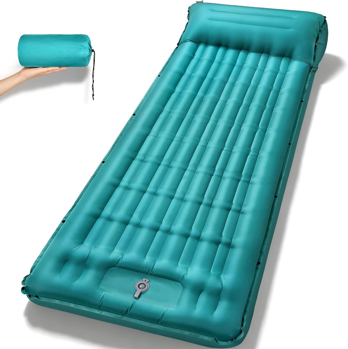 Camping Sleeping Pad, 4.7 In Thick Inflatable Sleeping Mat with 8 In Pillow
