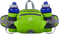 WATERFLY Fanny Pack Waist Bag: Fannie Pack 2 Water Bottle Holders Lumbar Belt Hiking Walking Running Jogging Camping Large Woman Man (Bottle Not Included)