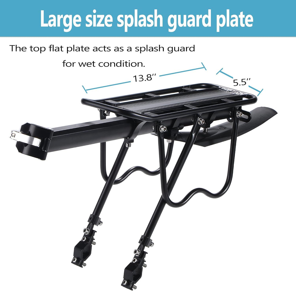 Rear Bike Rack,Bike Cargo Rack w/Fender & Large Size Reflective,Quick Release Mountain Road Bicycle Rear Racks,Universal Bike Luggage Rack,Large Capacity Bike Pannier Rack,YONTUO