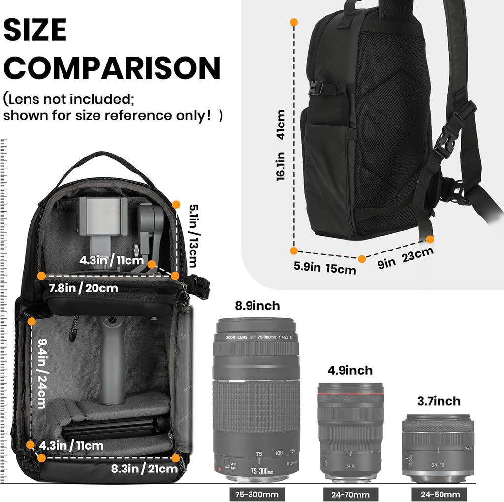 TARION Camera Sling Bag Compact Photography Shoulder Bag, Black TR-S