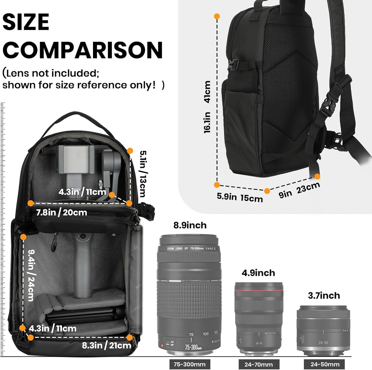 TARION Camera Sling Bag Compact Photography Shoulder Bag, Black TR-S