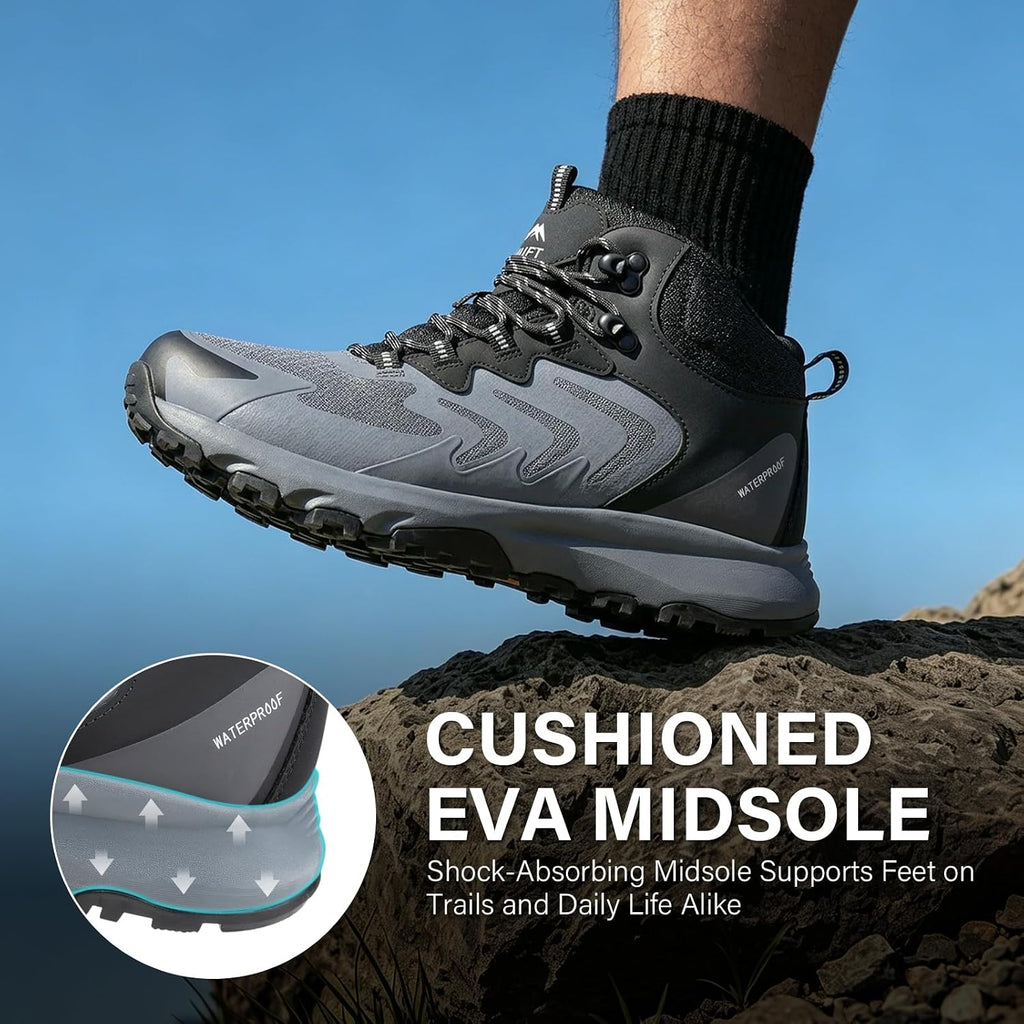 Men's Waterproof Hiking Boots Lightweight Comfortable Outdoor Walking Trail Boots Shoes