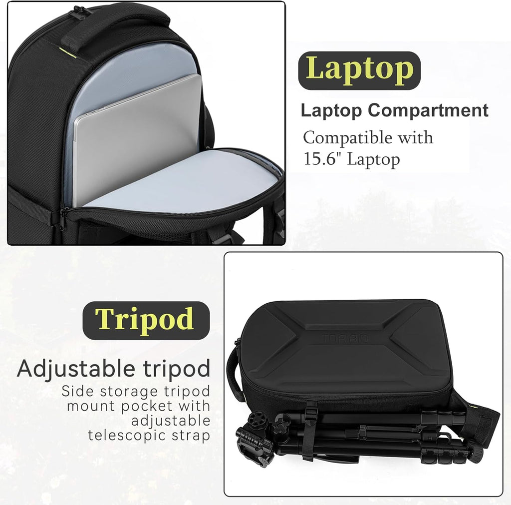 TORIBIO Large Hardshell Camera Backpack DSLR/SLR/Mirrorless Photography Bag