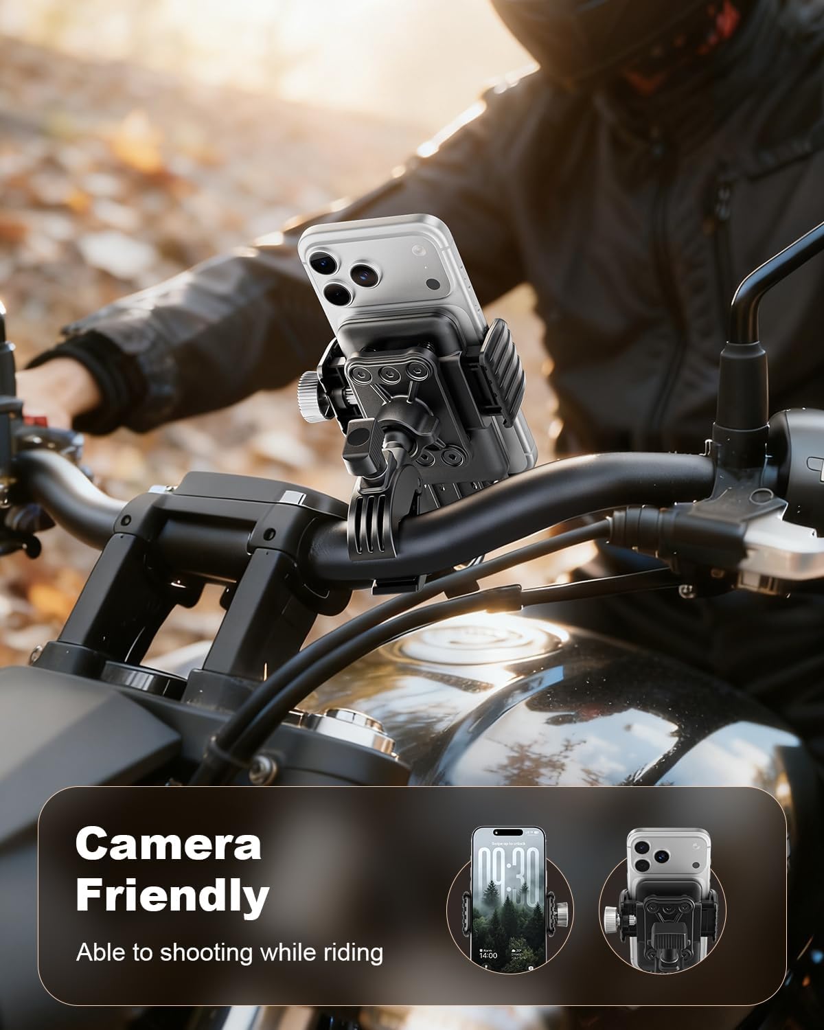 SUPERONE Motorcycle Bike Phone Mount with Upgrade Vibration Dampener