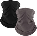 Fuinloth 2 Pack Winter Neck Gaiter, Fleece Warmer Scarf Cold Weather Mask