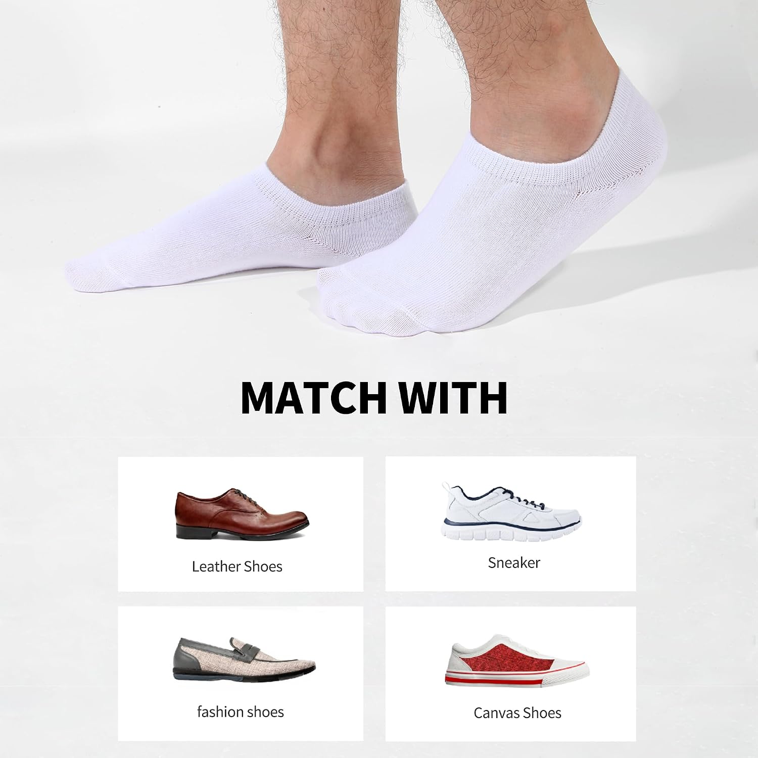 Nroktia 6/10 Pairs Non-Slip No Show Socks Men's & Women's Low-Cut Liners