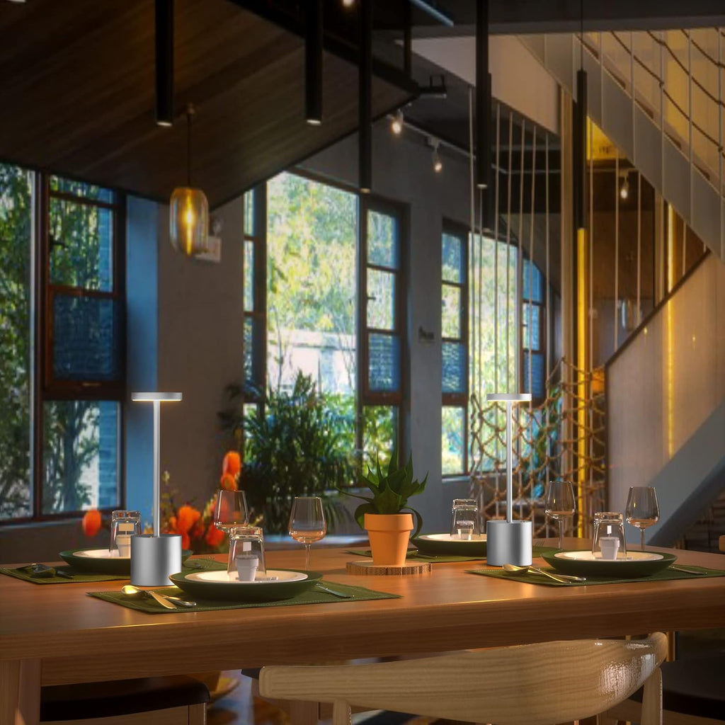 2Pack Cordless Rechargeable LED Restaurants Outdoor Table Lamp