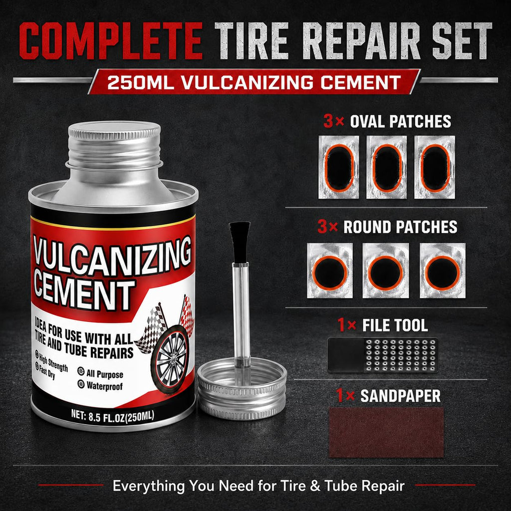 Tire Patch Glue, Clear Vulcanizing Cement, Tire Repair Kit 250ml