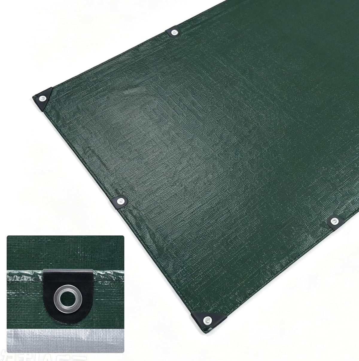 16x20Ft Tarps Heavy Duty Waterproof Green 10 Mil, Reinforced Edges Grommets