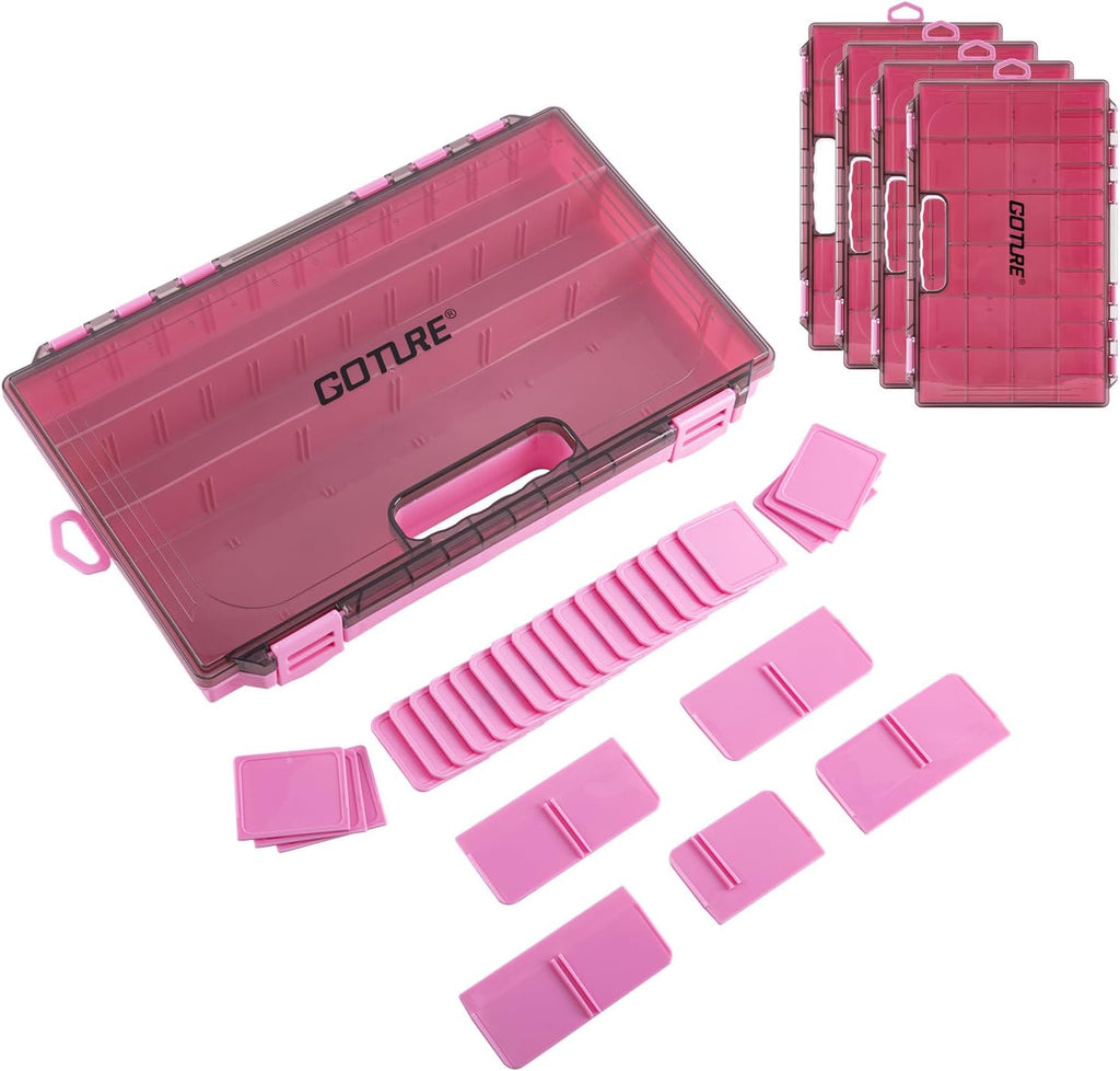Goture Fishing Tackle Box Organizer| 4 Pcs 3700 Tackle Tray| Ergonomic Grip
