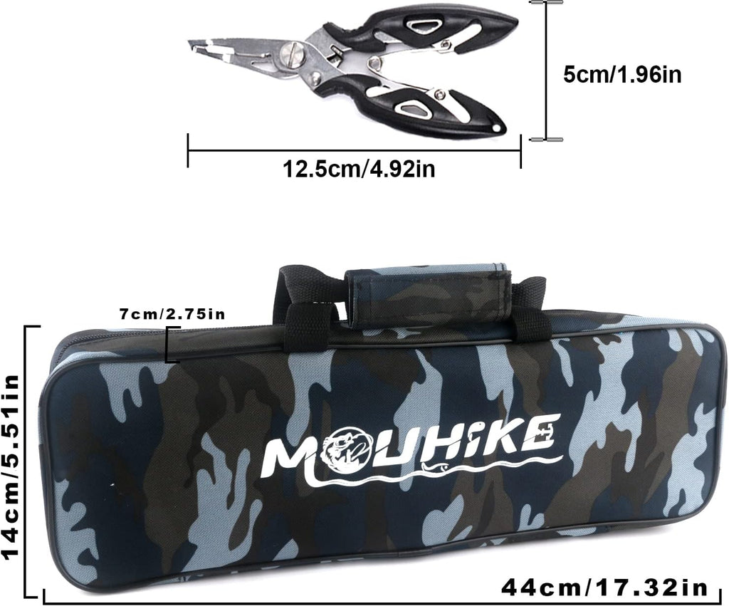 Fishing Rod Reel Full Kit Portable Travel Spinning Pole Reel Lure Carry Bag