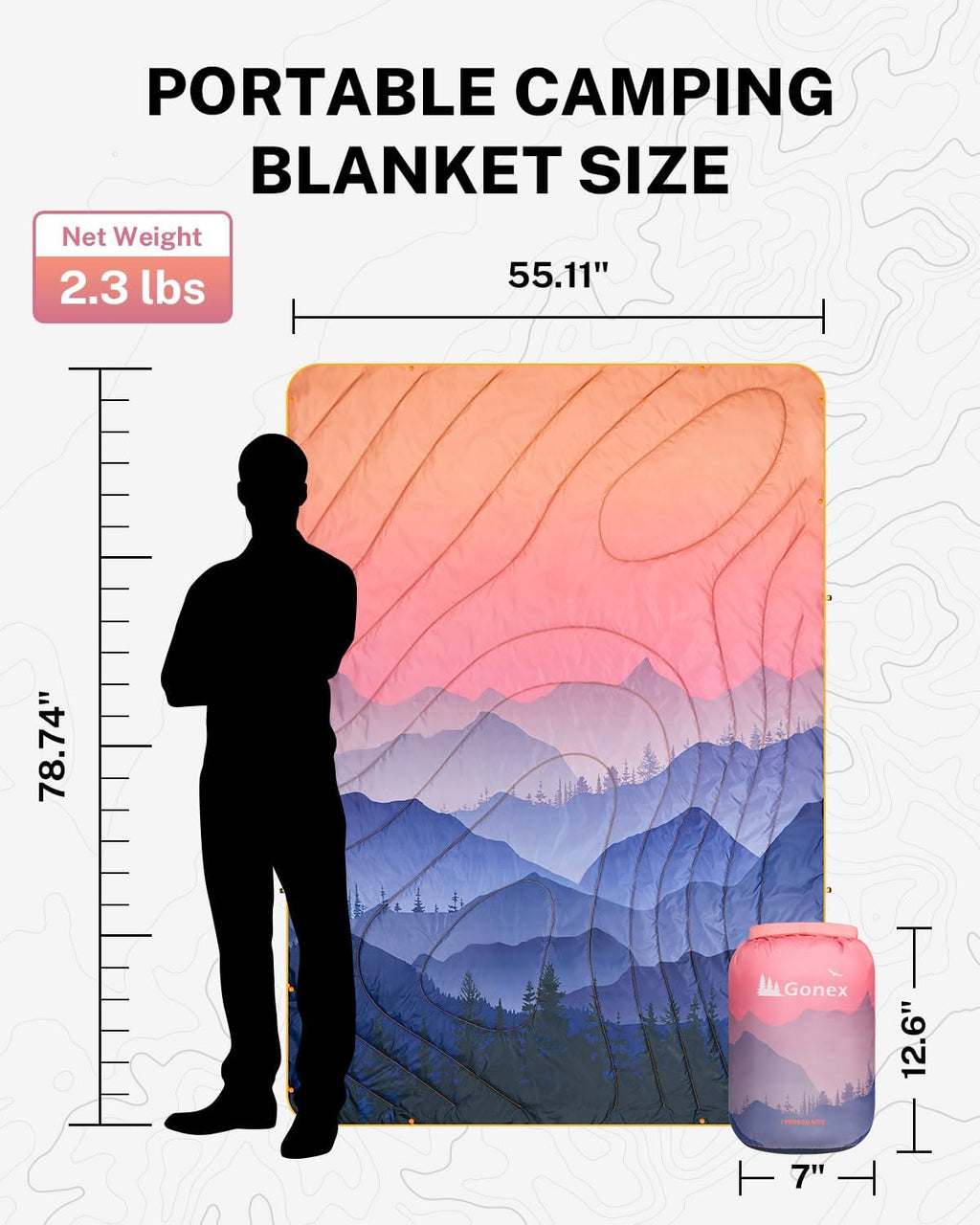 Gonex Camping Blanket, Packable Wearable Puffy Outdoor Blanket