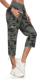 MoFiz Women's Cargo Capris Pants Loose Fit Casual Hiking Pants Lightweight Quick Dry Travel Summer Pants for Women