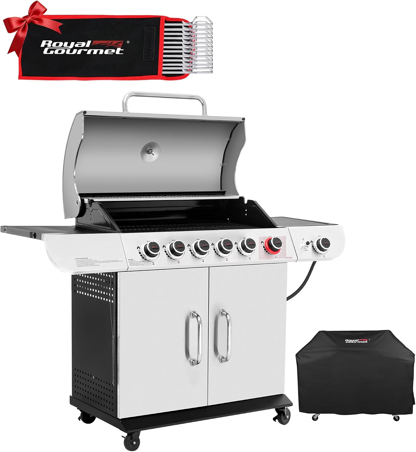 SG6002RC 6-Burner Gas Grill with Sear Burner Silver