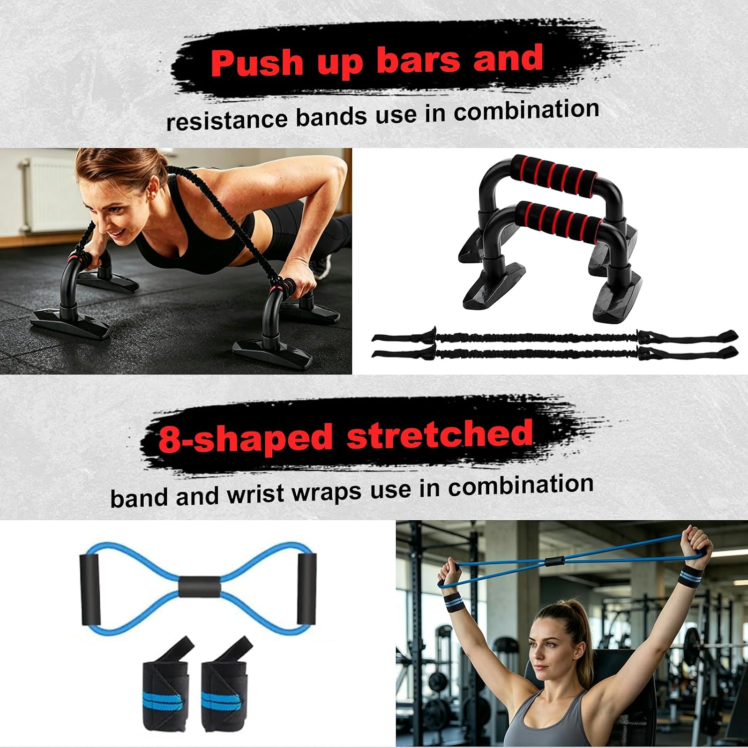 Ab Roller Wheel, 10-In-1 Ab Exercise Wheels Kit with Resistance Bands, Knee Mat, Jump Rope, Push-Up Bar - Home Gym Equipment for Men Women Core Strength & Abdominal Exercise