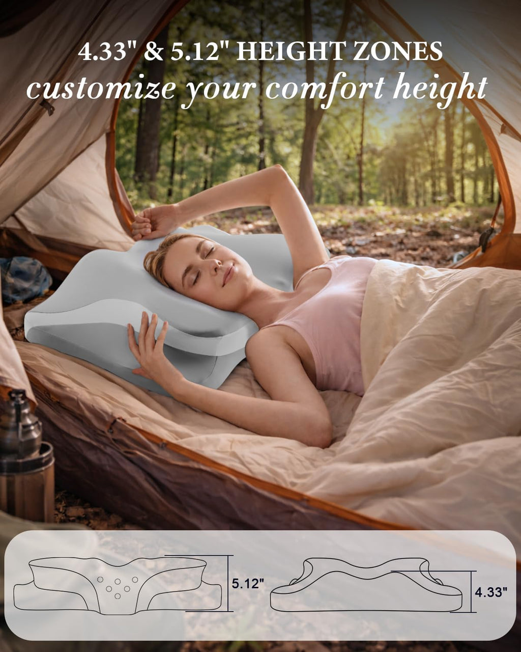 Cervical Pillow for Neck Pain, Ergonomic Memory Foam Contour Pillow