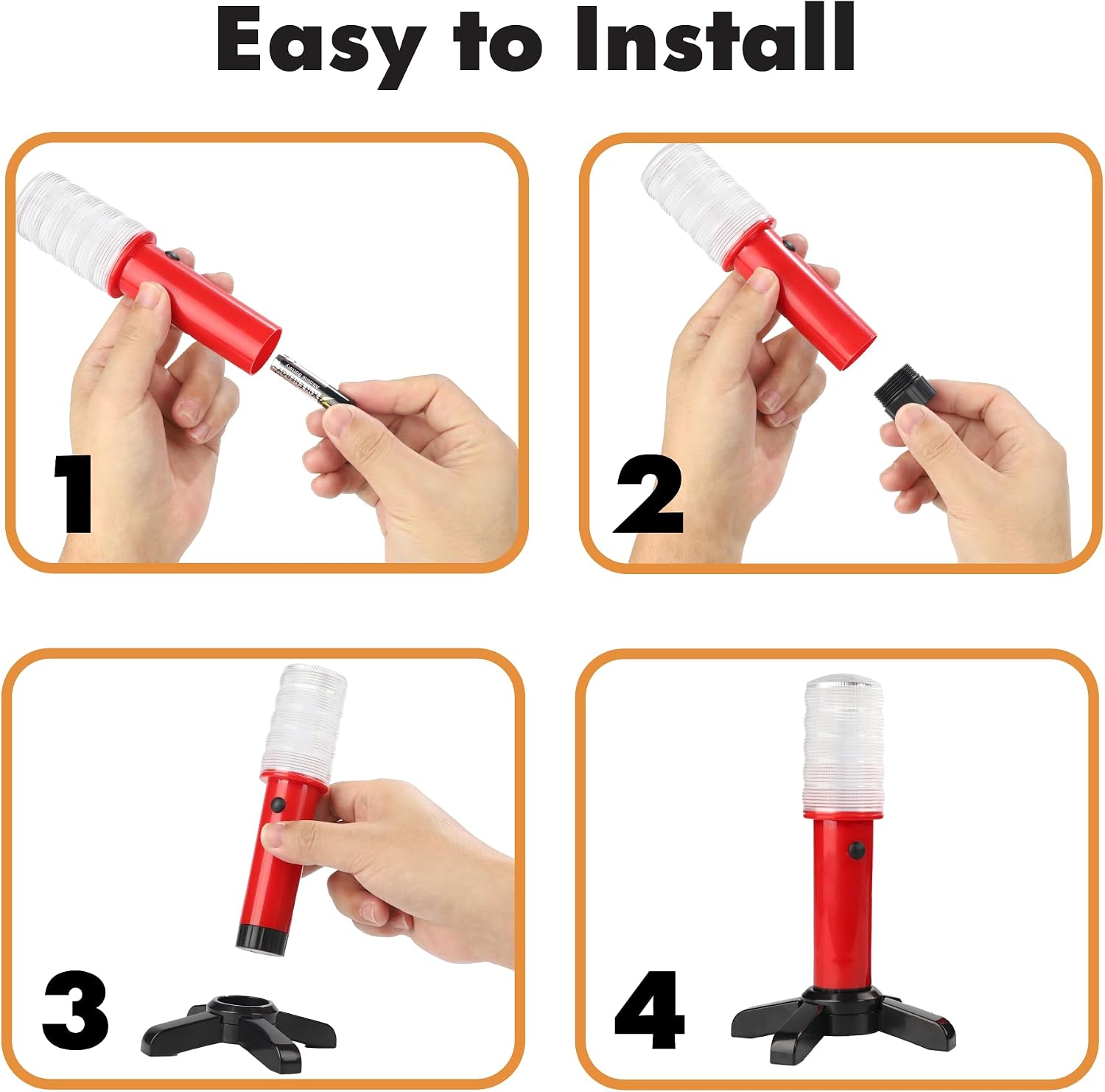 Twinkle Star LED Safety Strobe Road Warning Light, Set of 4