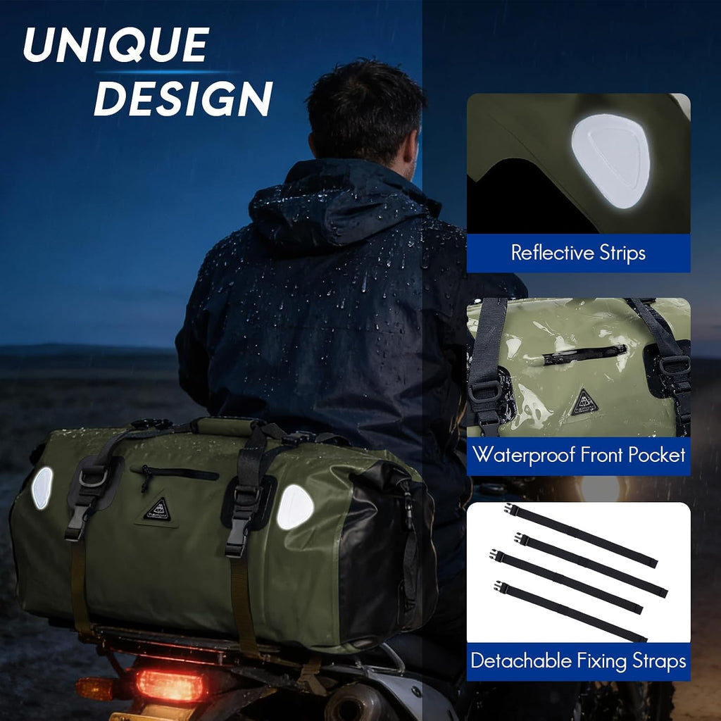 Haimont Waterproof Duffel Bag Roll-top Dry Duffel Bag with Quick-fixed Straps for Motorcycling, Rafting, Boating, SUP, Kayaking, Travel, 50L/70L