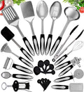Home Hero Stainless Steel Kitchen Utensils Set - Heat-Resistant Silicone & Nonstick Tools - Durable Stainless Steel Kitchen Gadgets - Complete Kit Measuring Cups & Spoons - 41-Piece Set