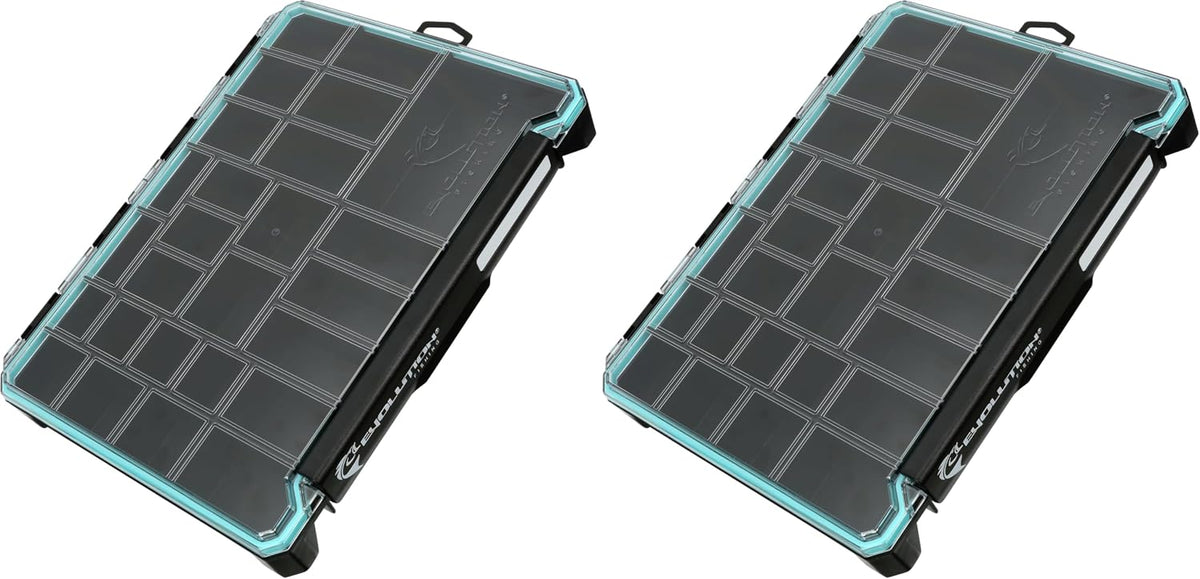 Evolution Fishing BallistiX Terminal Tackle Tray - Waterproof, Anti-Corrosion, One Hand Latch, Clear Lid, Lure Box, Tackle Storage